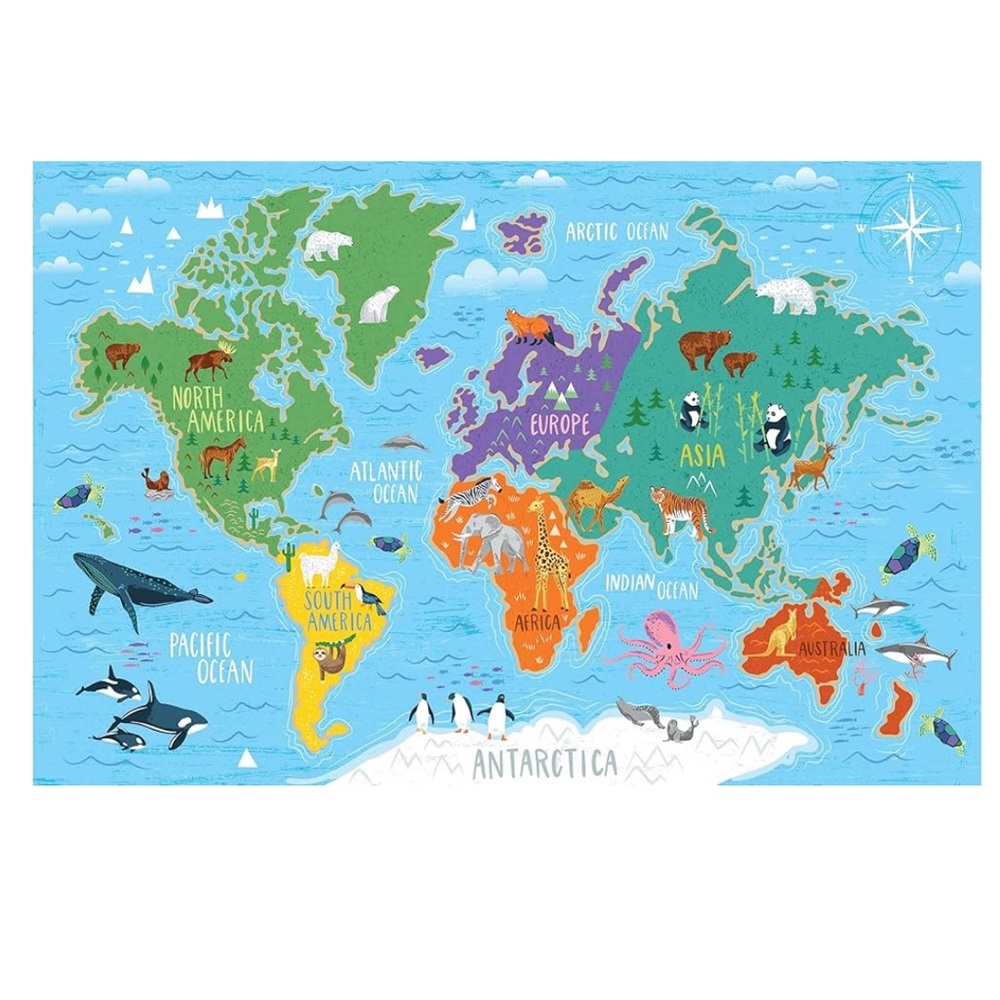 RoomMates World Map Peel and Stick Wall Mural